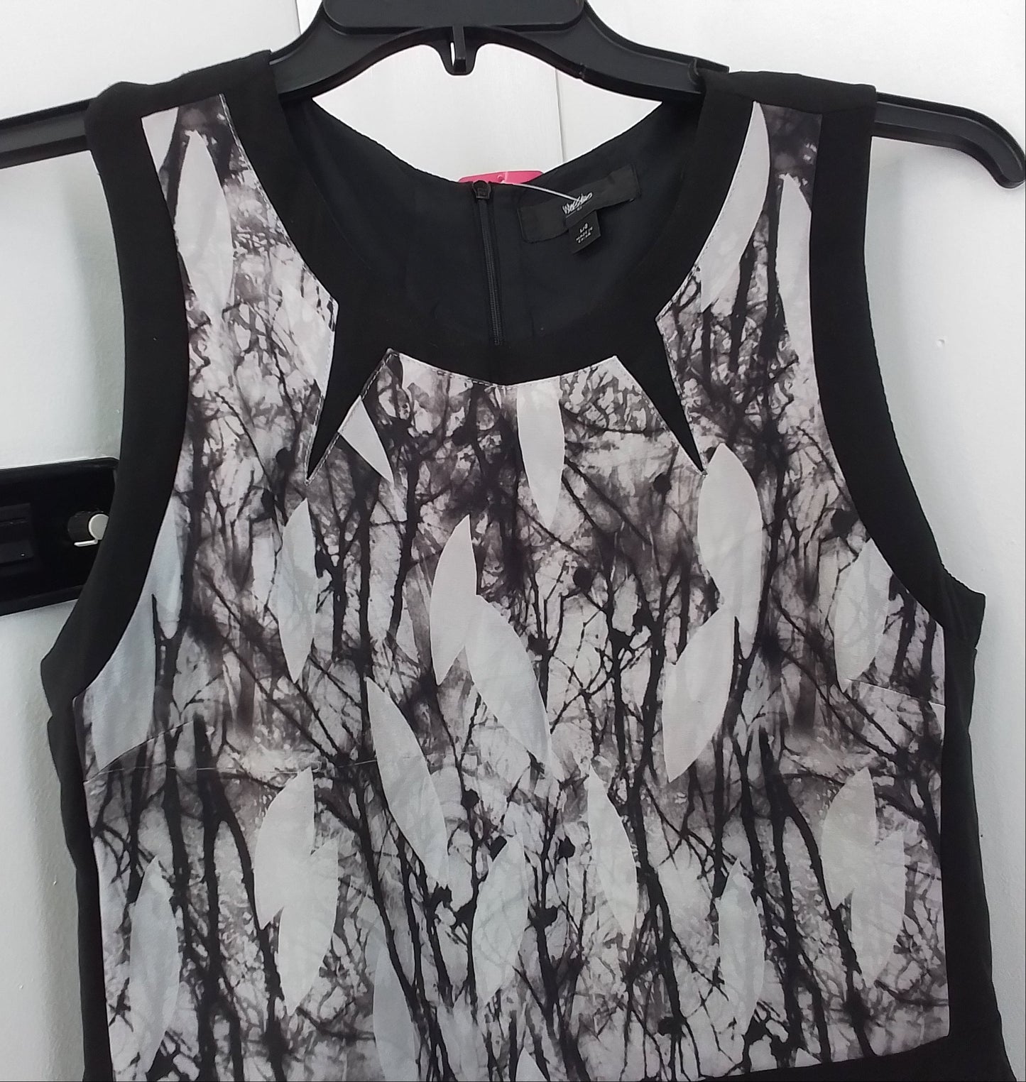 Women's Polyester Dress - Black/White, Size L