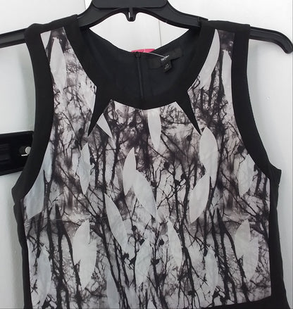 Women's Polyester Dress - Black/White, Size L