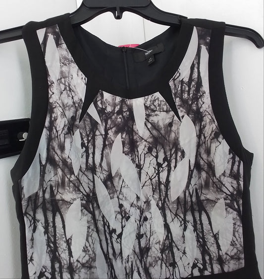 Women's Polyester Dress - Black/White, Size L