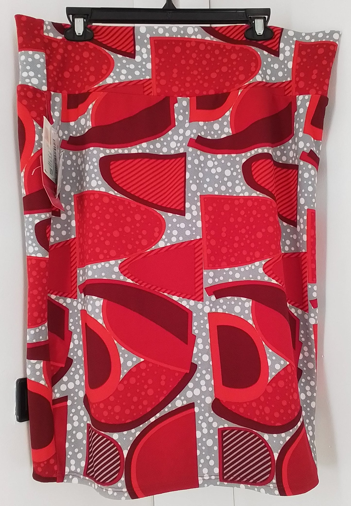 LuLaRoe Women's Skirt 3XL - Red, Grey, White
