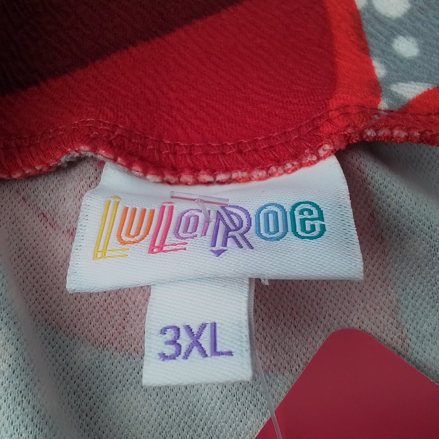 LuLaRoe Women's Skirt 3XL - Red, Grey, White