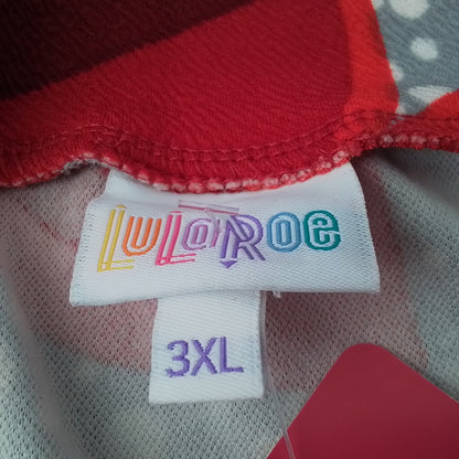 LuLaRoe Women's Skirt 3XL - Red, Grey, White