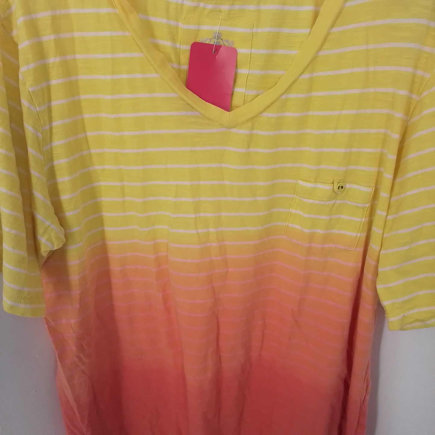 Izod Womens Cotton T-Shirt XL - Yellow, Orange, White, Pink