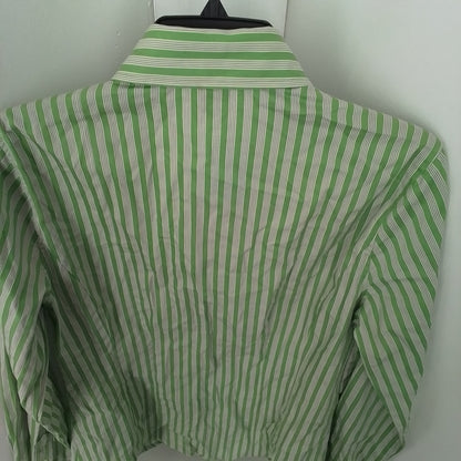 Merona women's Blouse L White/Green Cotton