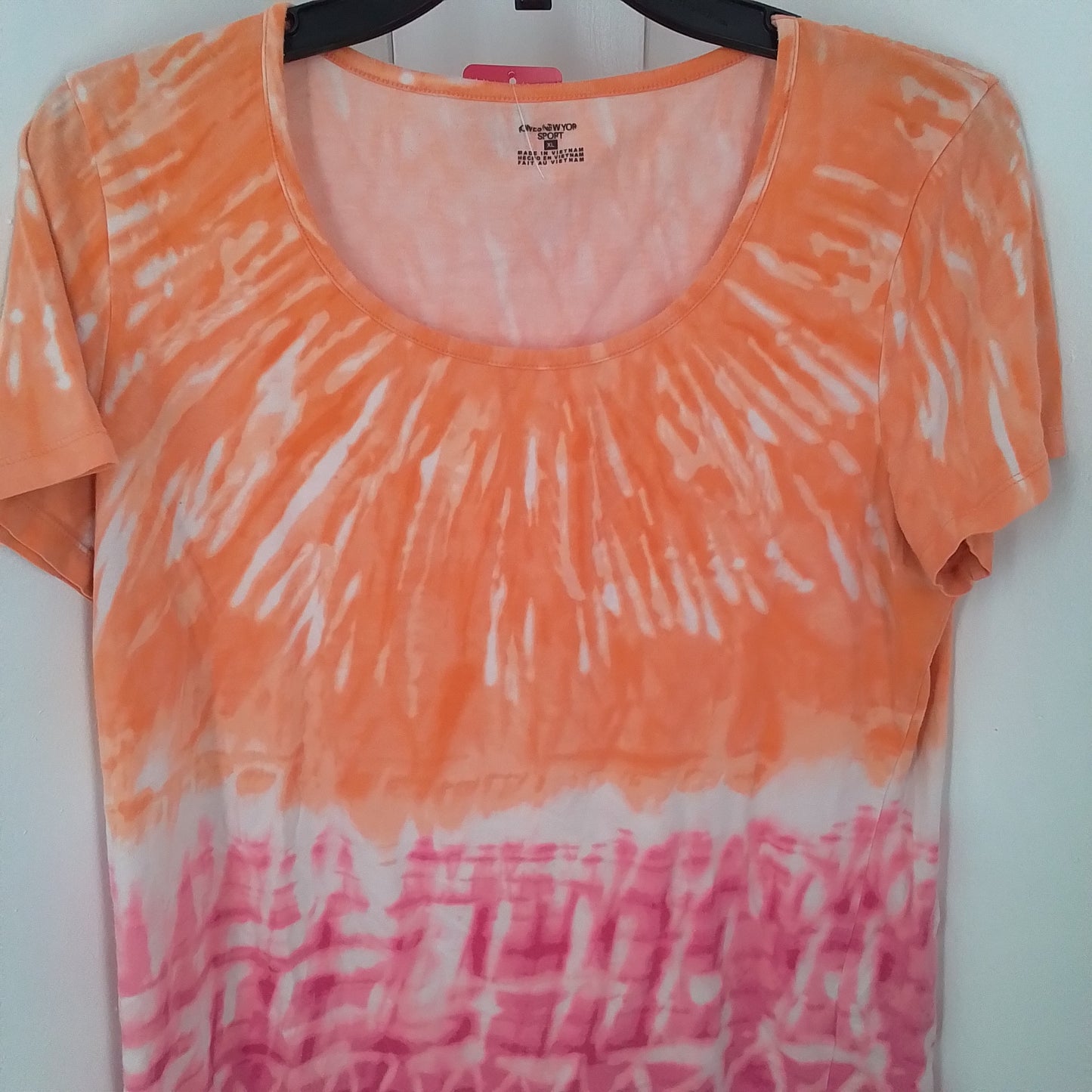Women's XL Cotton Spandex Shirt - White, Orange, Pink