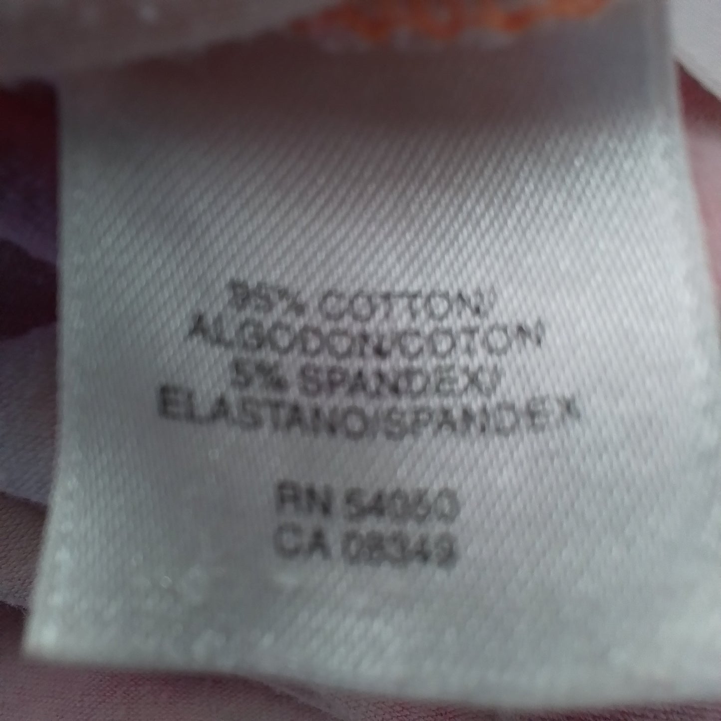 Women's XL Cotton Spandex Shirt - White, Orange, Pink