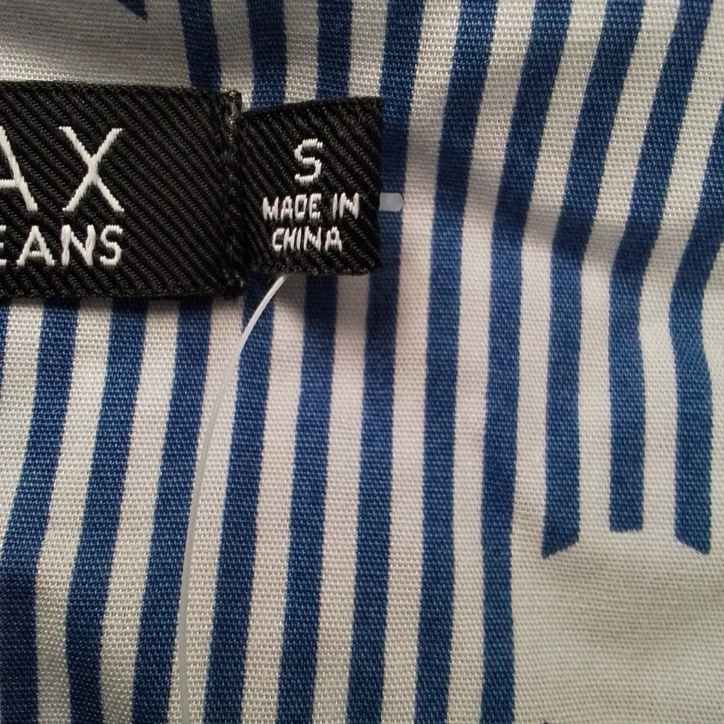 Women's Button Up Shirt - Size S - White/Blue - Cotton