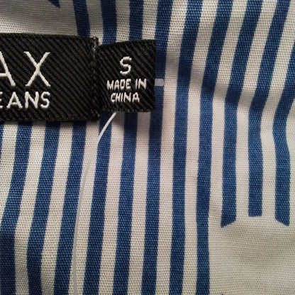 Women's Button Up Shirt - Size S - White/Blue - Cotton