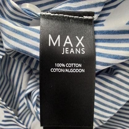 Women's Button Up Shirt - Size S - White/Blue - Cotton