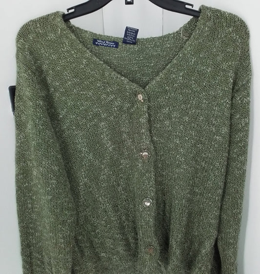 Women's Brown Acrylic Cardigan - Size M