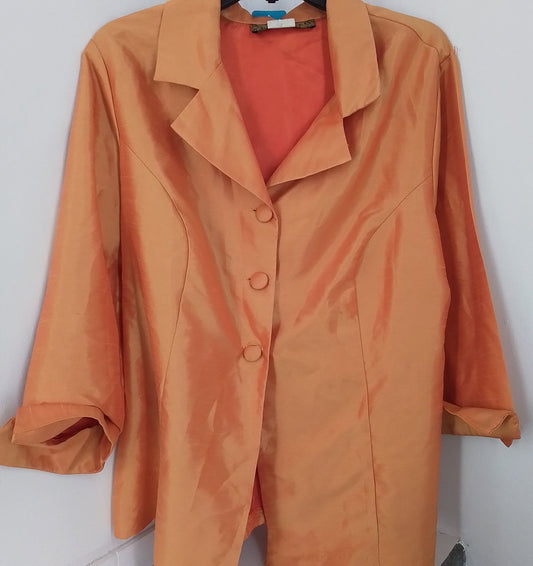Women's Orange Blazer - Size 18, Acetate/Rayon