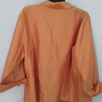 Women's Orange Blazer - Size 18, Acetate/Rayon