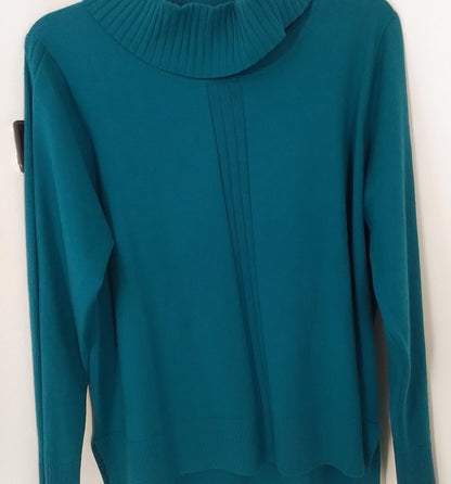 Women's Teal Sweater XL – Acrylic Blend, Winter Layered