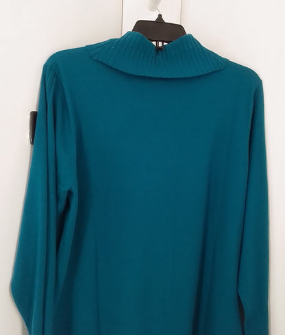 Women's Teal Sweater XL – Acrylic Blend, Winter Layered