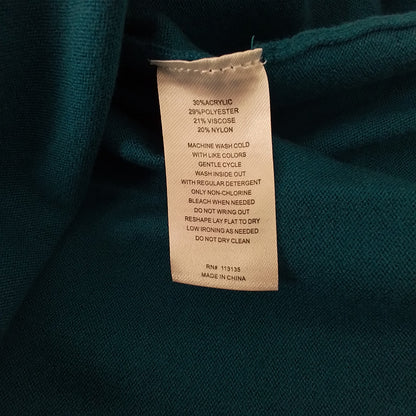 Women's Teal Sweater XL – Acrylic Blend, Winter Layered