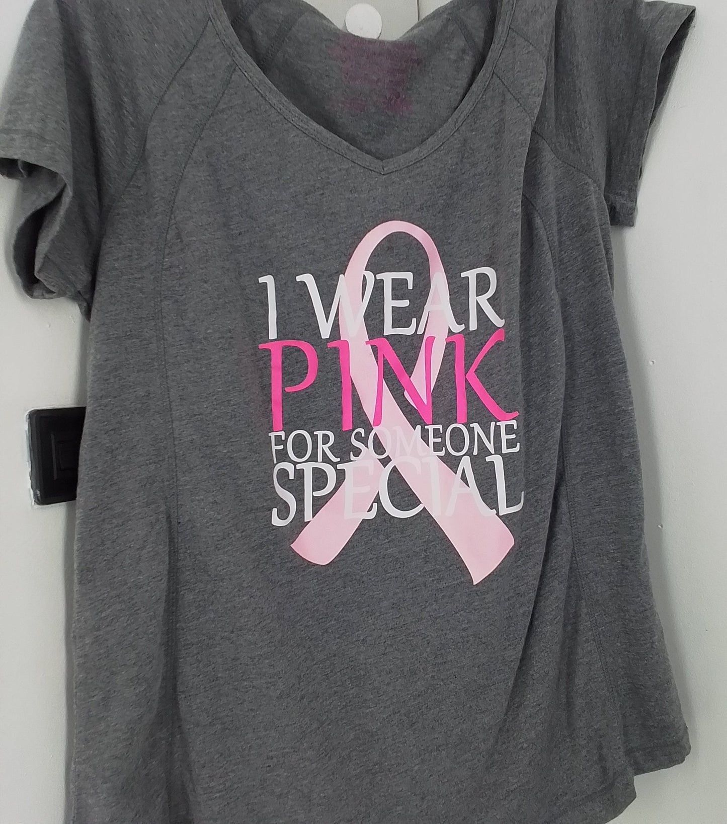 Women's T-Shirt L - Grey, Pink, Salmon - Cotton/Polyester