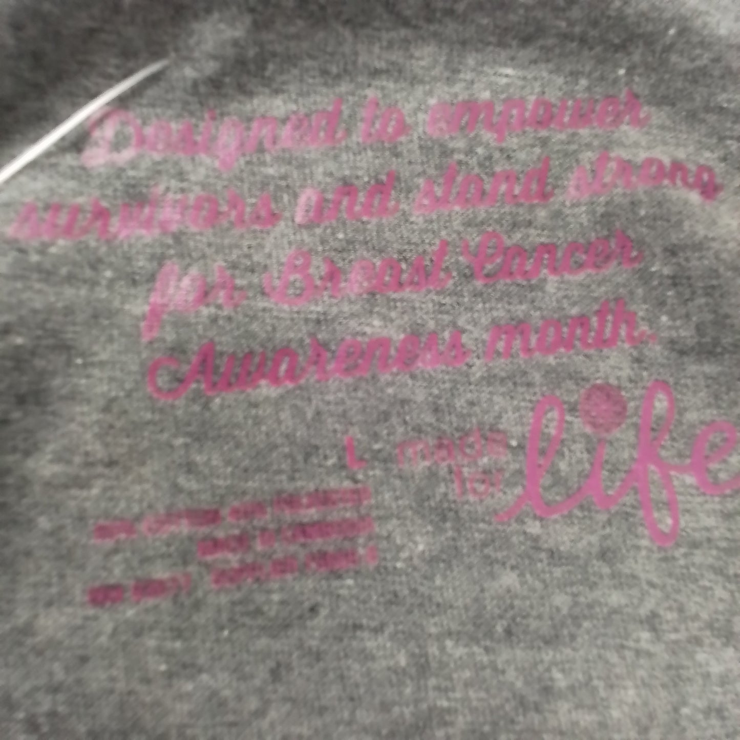 Women's T-Shirt L - Grey, Pink, Salmon - Cotton/Polyester