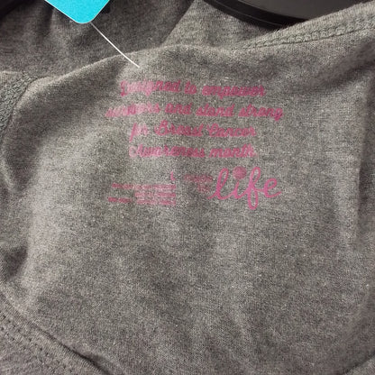 Women's T-Shirt L - Grey, Pink, Salmon - Cotton/Polyester