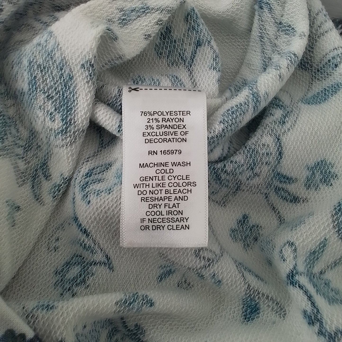 Women's Floral Short Sleeve Shirt - White/Blue, Size M