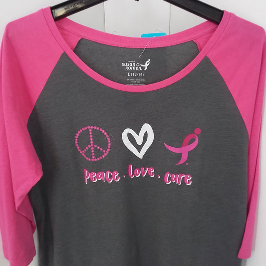 Women's Raglan T-Shirt - Grey, White, Pink - Cotton/Polyester