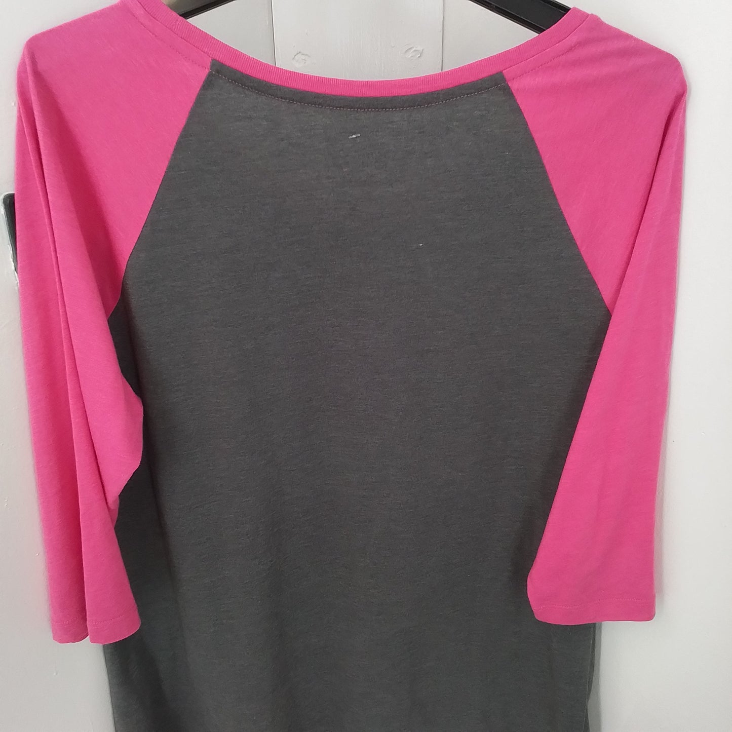 Women's Raglan T-Shirt - Grey, White, Pink - Cotton/Polyester