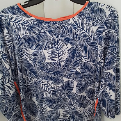 Ruby Rd Women's Shirt - Orange/White/Blue - Size L/Ps