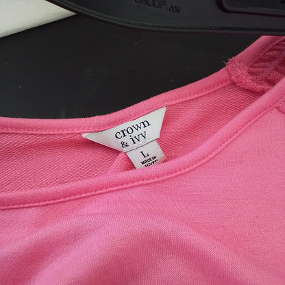 Crown & Ivy Women's Pink Blouse - Size L