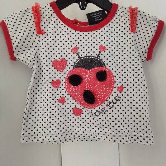 Kids Shirt, 12 Months, Cotton/Polyester, White/Red/Black/Polka Dots