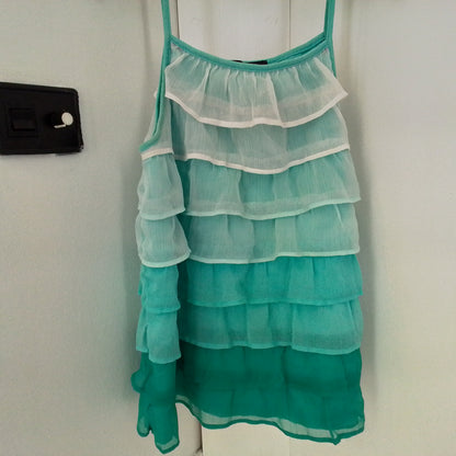 Gap girls shirt - White/Teal, Size 10, Cotton/Polyester