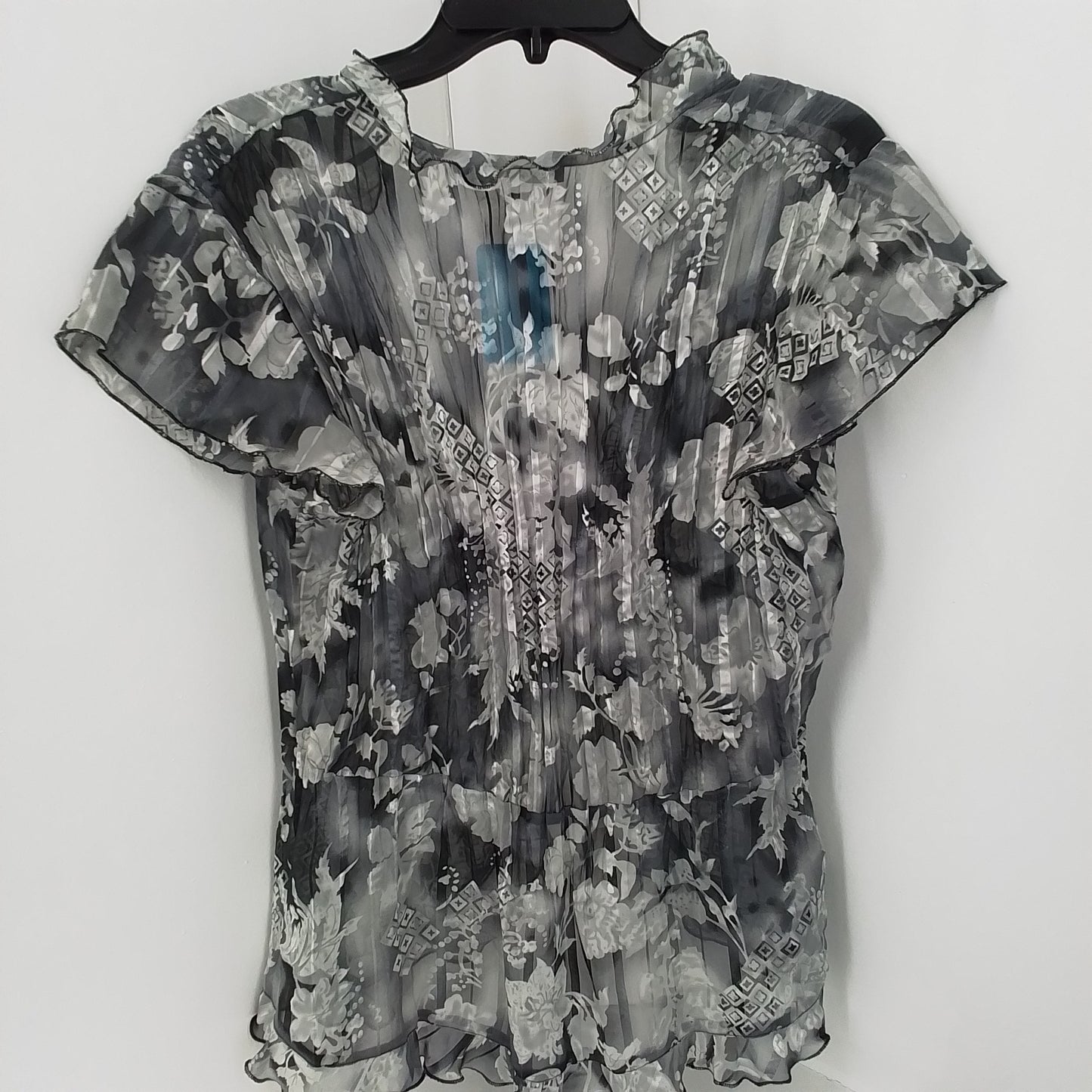 Womens Polyester Shawl - Size L, White/Black/Grey/Floral