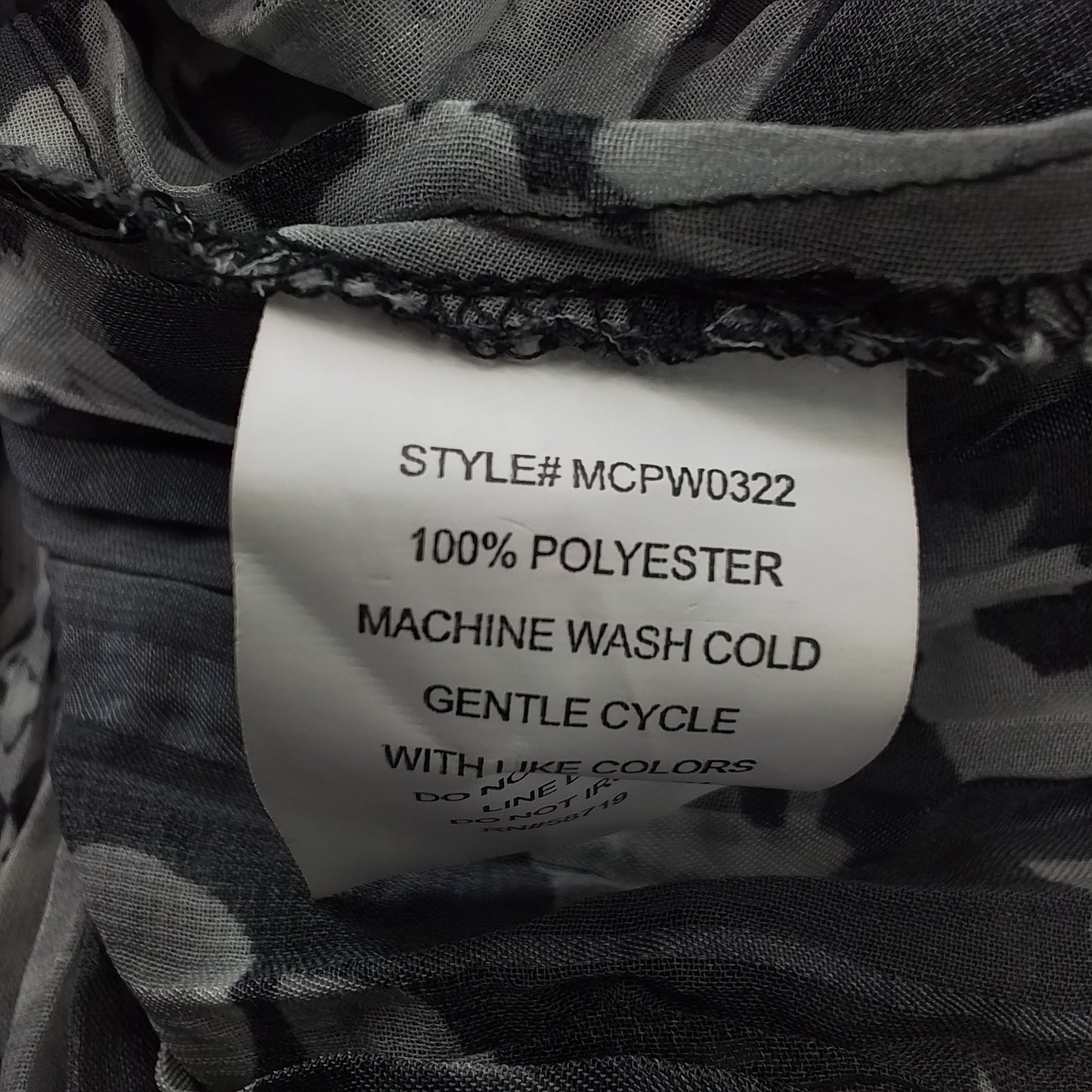 Womens Polyester Shawl - Size L, White/Black/Grey/Floral