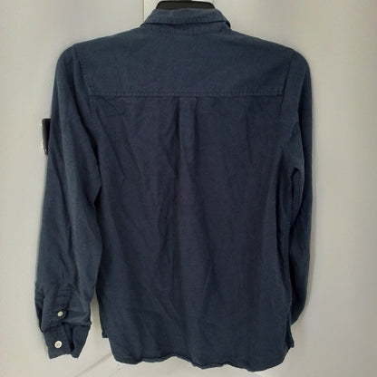 Arizona Jeans Kids Blue Button Up Shirt - Size L, Cotton