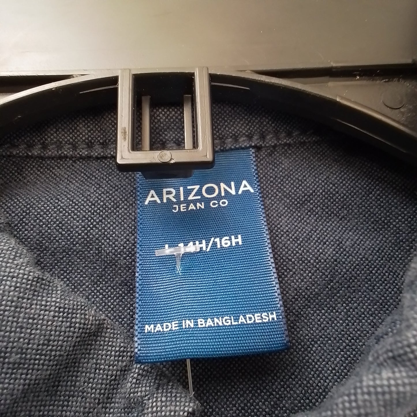 Arizona Jeans Kids Blue Button Up Shirt - Size L, Cotton