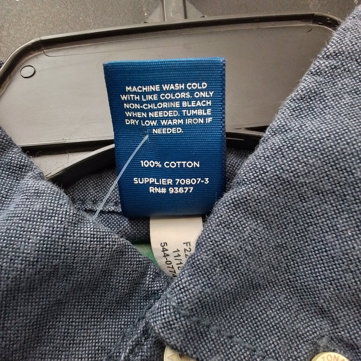 Arizona Jeans Kids Blue Button Up Shirt - Size L, Cotton