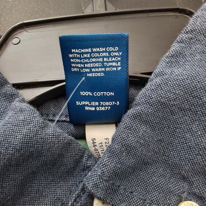 Arizona Jeans Kids Blue Button Up Shirt - Size L, Cotton