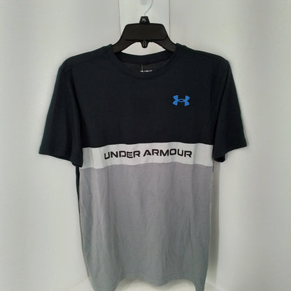 Under Armor Kids T-Shirt, Size L, Black/Blue/White/Grey, Polyester