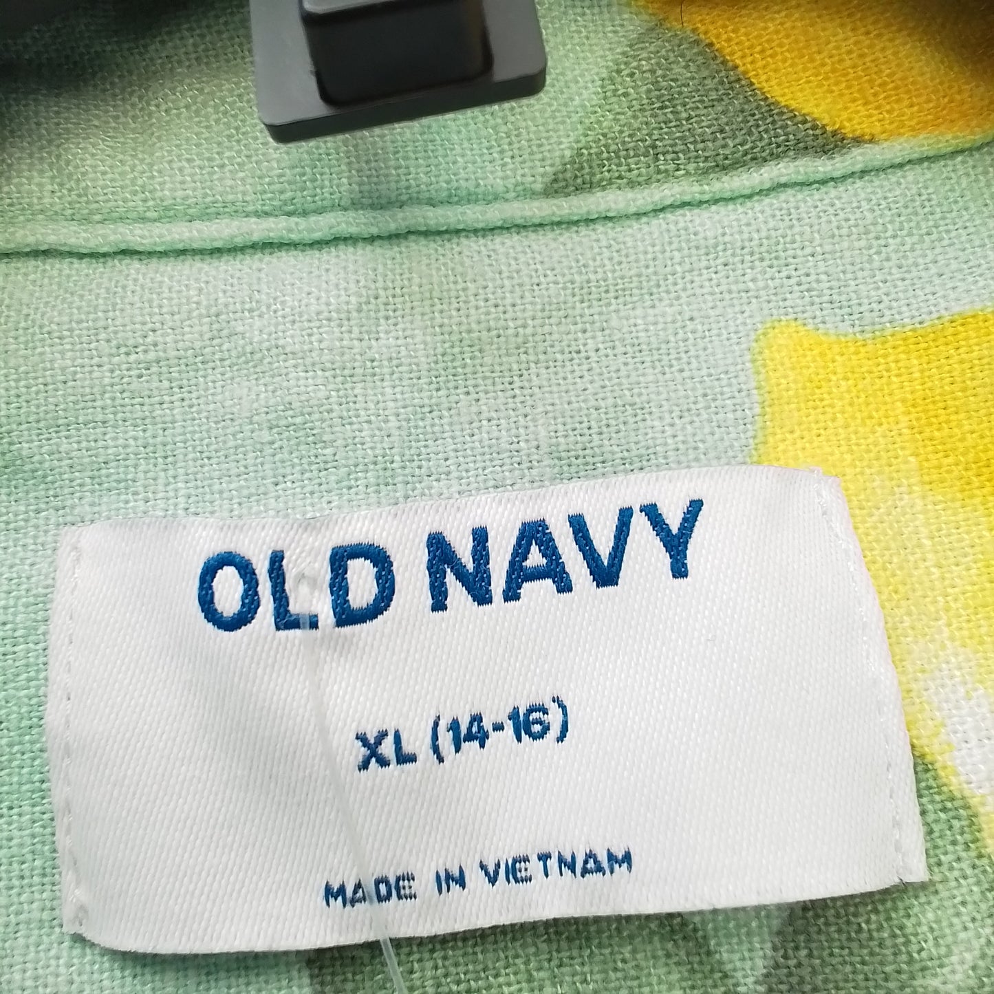 Old Navy Kids Button Up Shirt - Yellow, Green, White