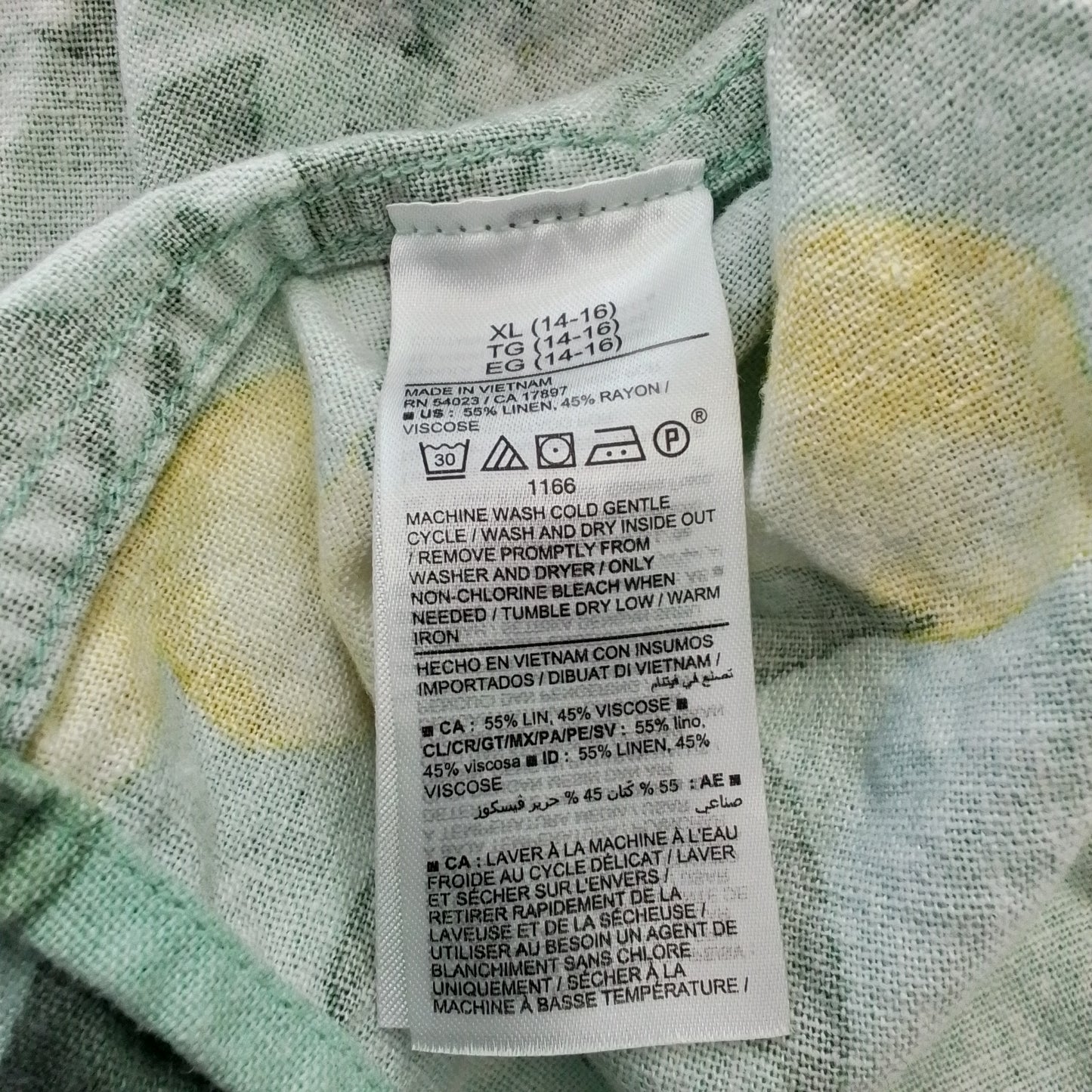 Old Navy Kids Button Up Shirt - Yellow, Green, White