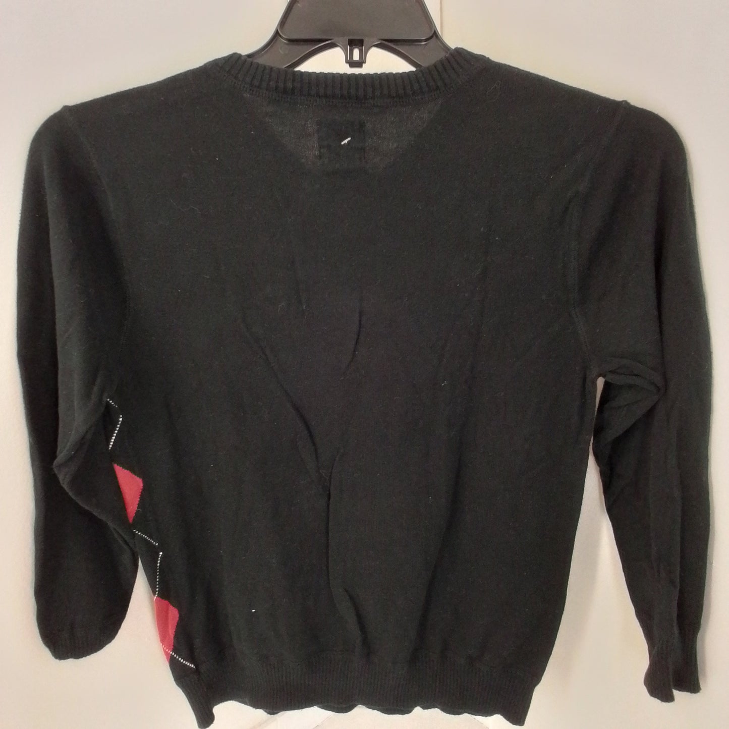 Old Navy kids Cotton Sweater L White/Red/Black argyle Patterned