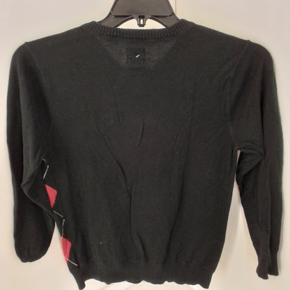 Old Navy kids Cotton Sweater L White/Red/Black argyle Patterned