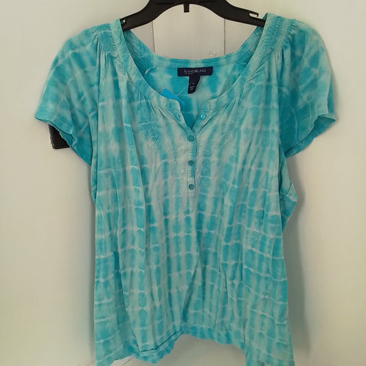 Women's Blouse XL White/Blue - bandolino