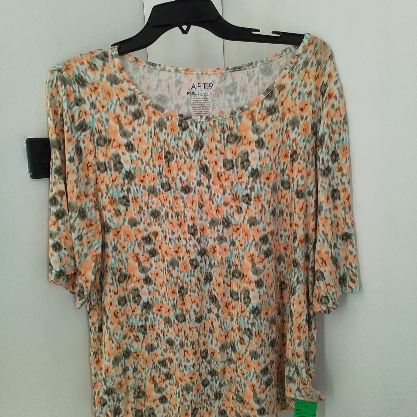 APT. 9 Women's Blouse XXL Orange, teal, black