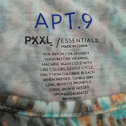 APT. 9 Women's Blouse XXL Orange, teal, black