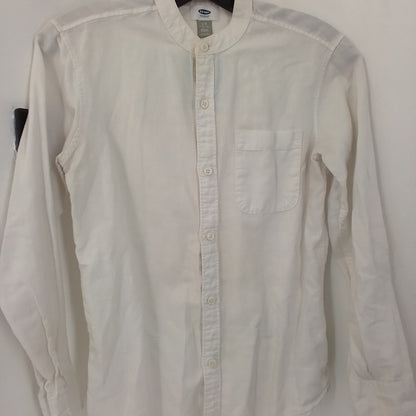 Old Navy Kids White Blouse - Cotton Linen, Sizes L/10/12