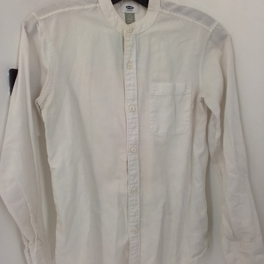 Old Navy Kids White Blouse - Cotton Linen, Sizes L/10/12