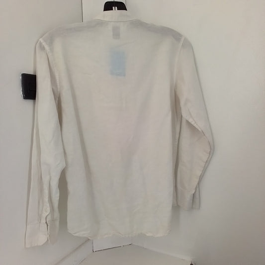 Old Navy Kids White Blouse - Cotton Linen, Sizes L/10/12