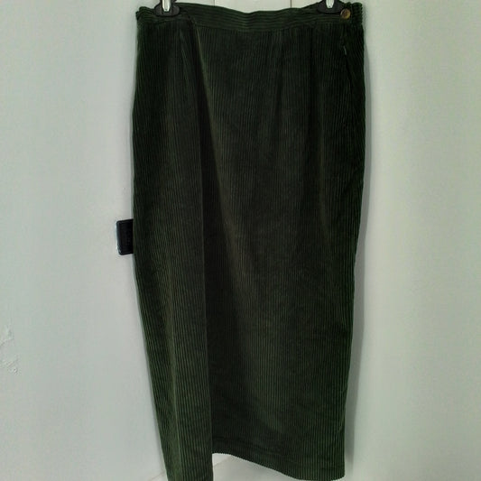 Women's Appleseed's Corduroy Dark Green Skirt - Sz 12