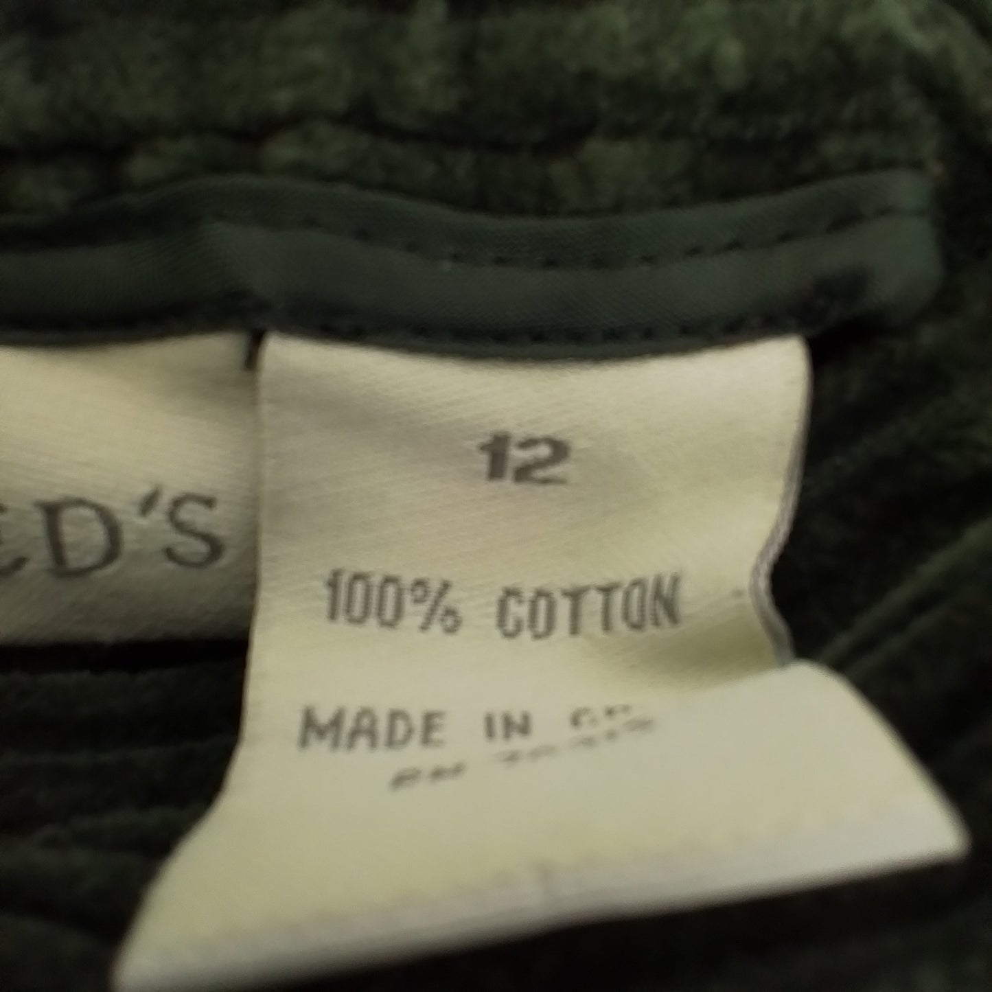 Women's Appleseed's Corduroy Dark Green Skirt - Sz 12