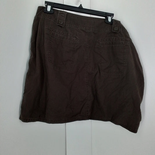 Sonoma Women's Brown Cotton Skirt - Size 16