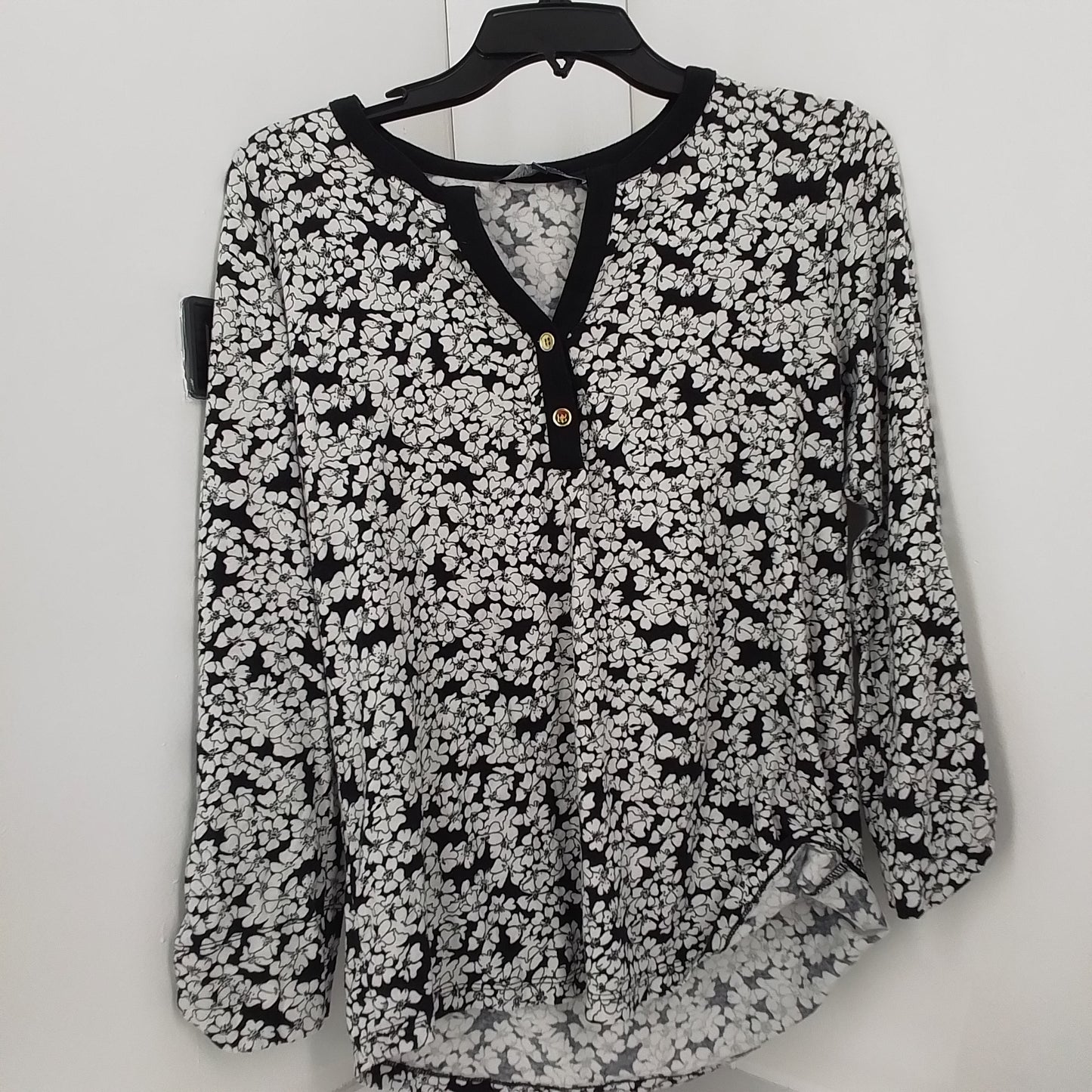 JONES NEW YORK Women's Cotton Shirt - M, White/Black